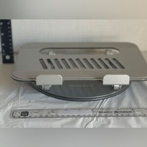 Silver Adjustable Laptop Stand – Foldable Ergonomic Riser